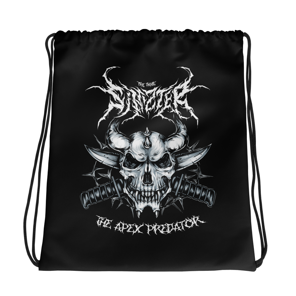 Sinizter Skull Logo Drawstring Bag