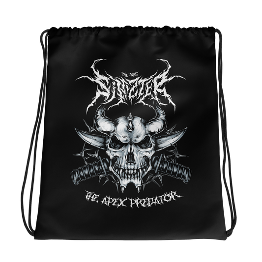 Sinizter Skull Logo Drawstring Bag